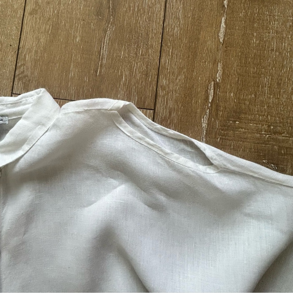 Saks Fifth Avenue White Linen Blouse - M - Picture 7 of 7
